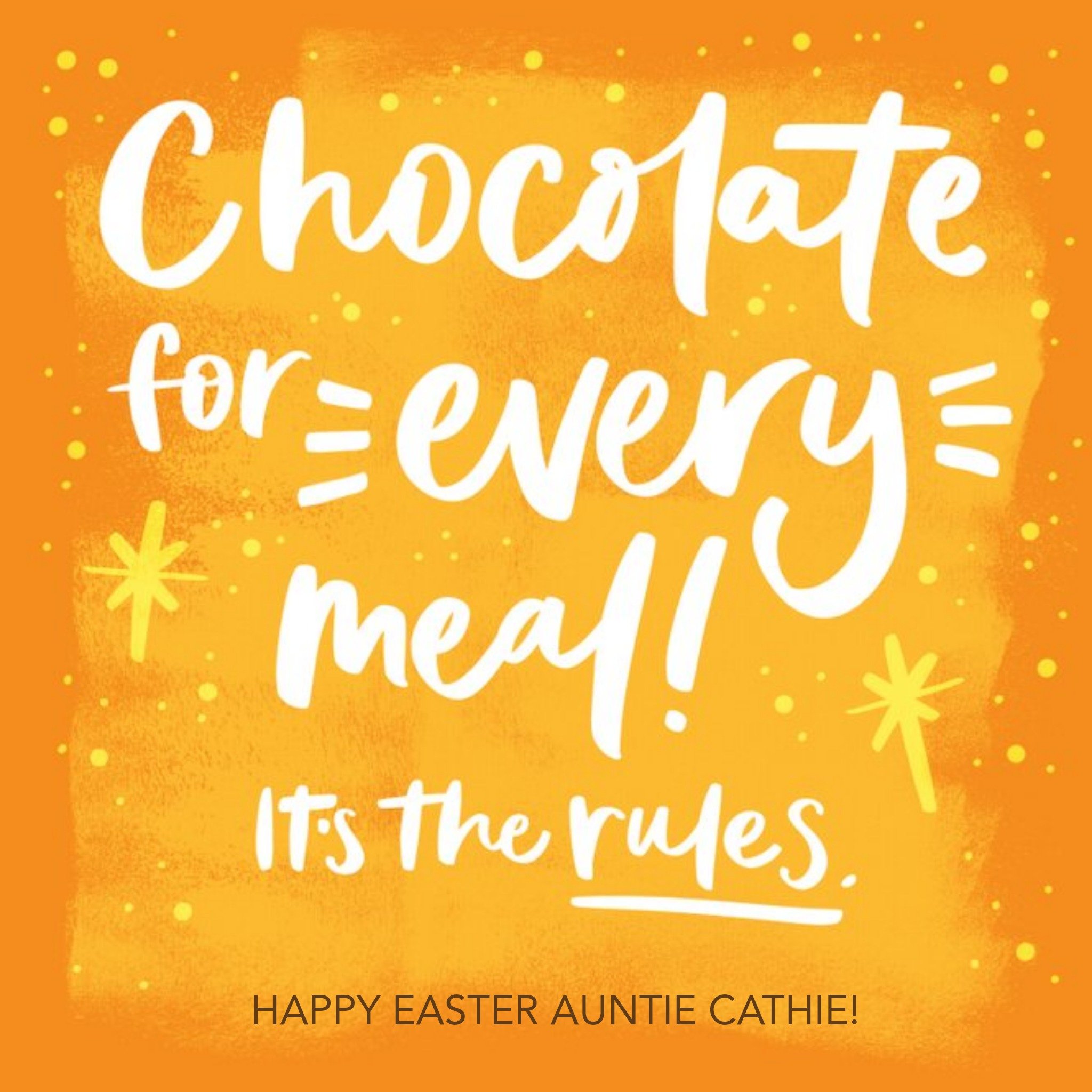 Easter Card - Chocolate - Auntie, Square