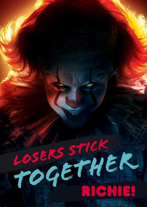 IT Movie Losers Stick Together Pennywise Horror Birthday Card