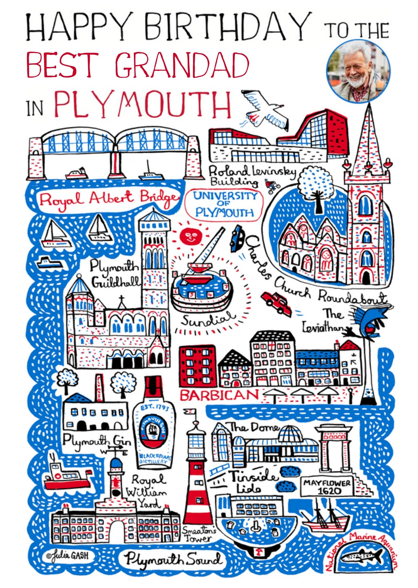 Moonpig Plymouth Illustrations Photo Upload Birthday Card Ecard