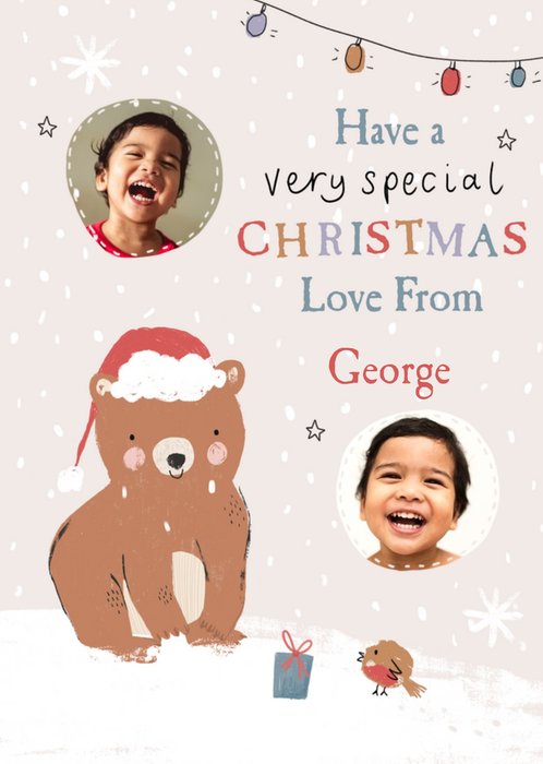 Cute Illustrated Have a Special Christmas Photo Upload Card