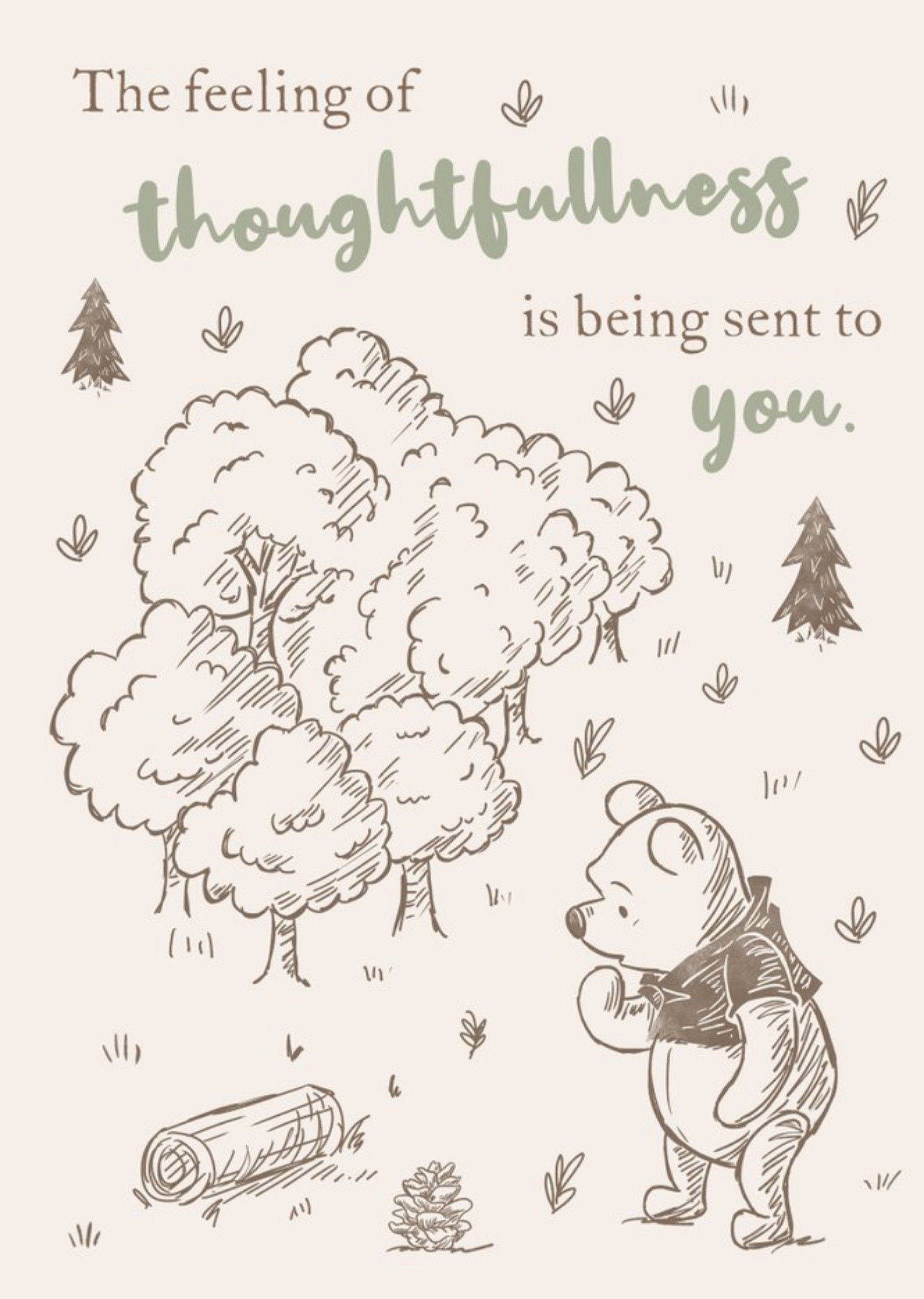 Disney Winnie The Pooh The Feeling Of Thoughtfullness Is Being Sent To You Thinking Of You Card Ecard