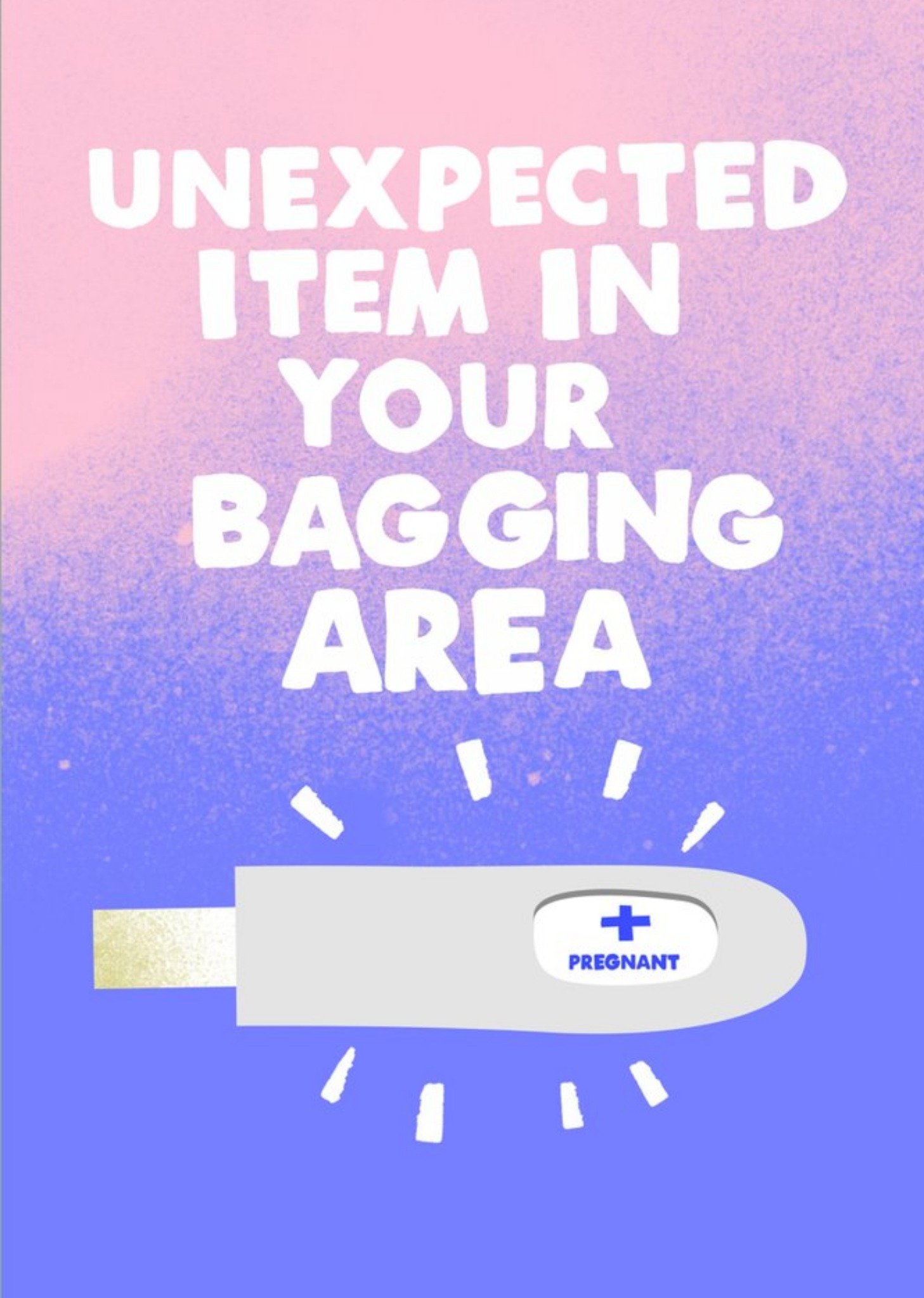 Jolly Awesome Unexpected Item In Your Bagging Area Pregnancy Card, Large