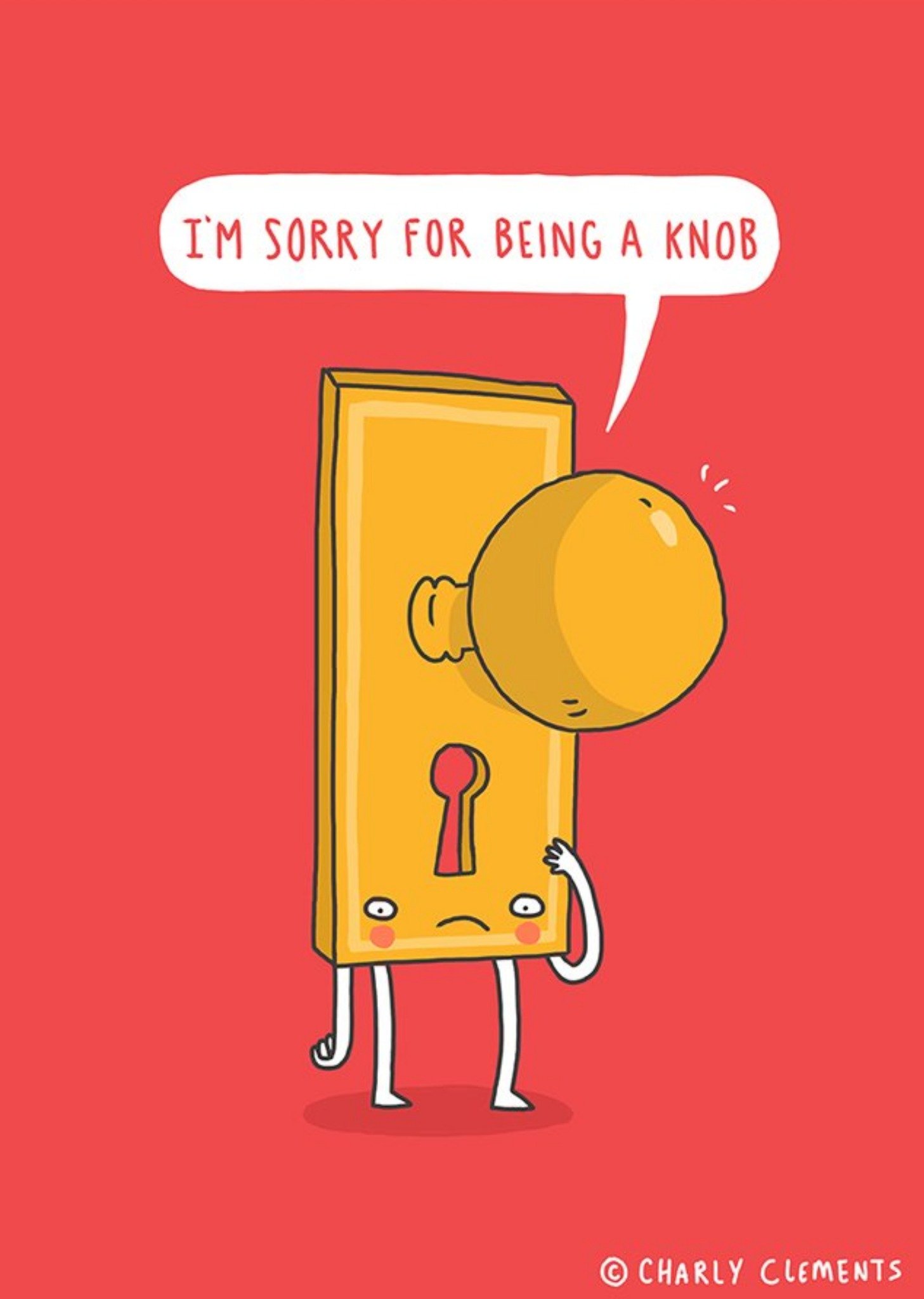 Funny Pun Im Sorry For Being A Knob Card