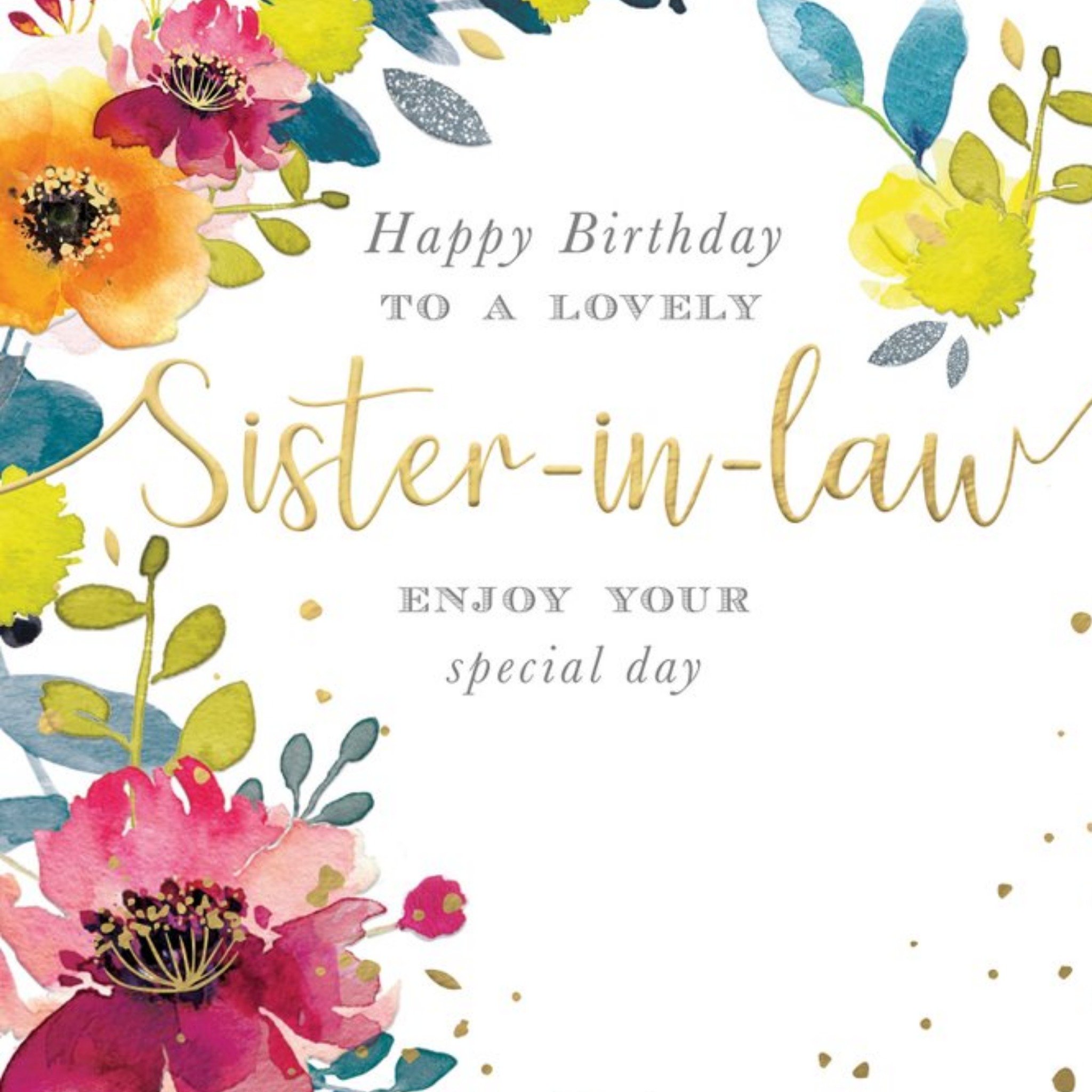 Happy Birthday To A Lovely Sister In Law Card, Square