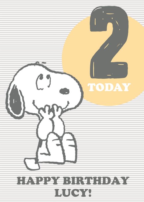 Peanuts Two Today Personalised Birthday Card