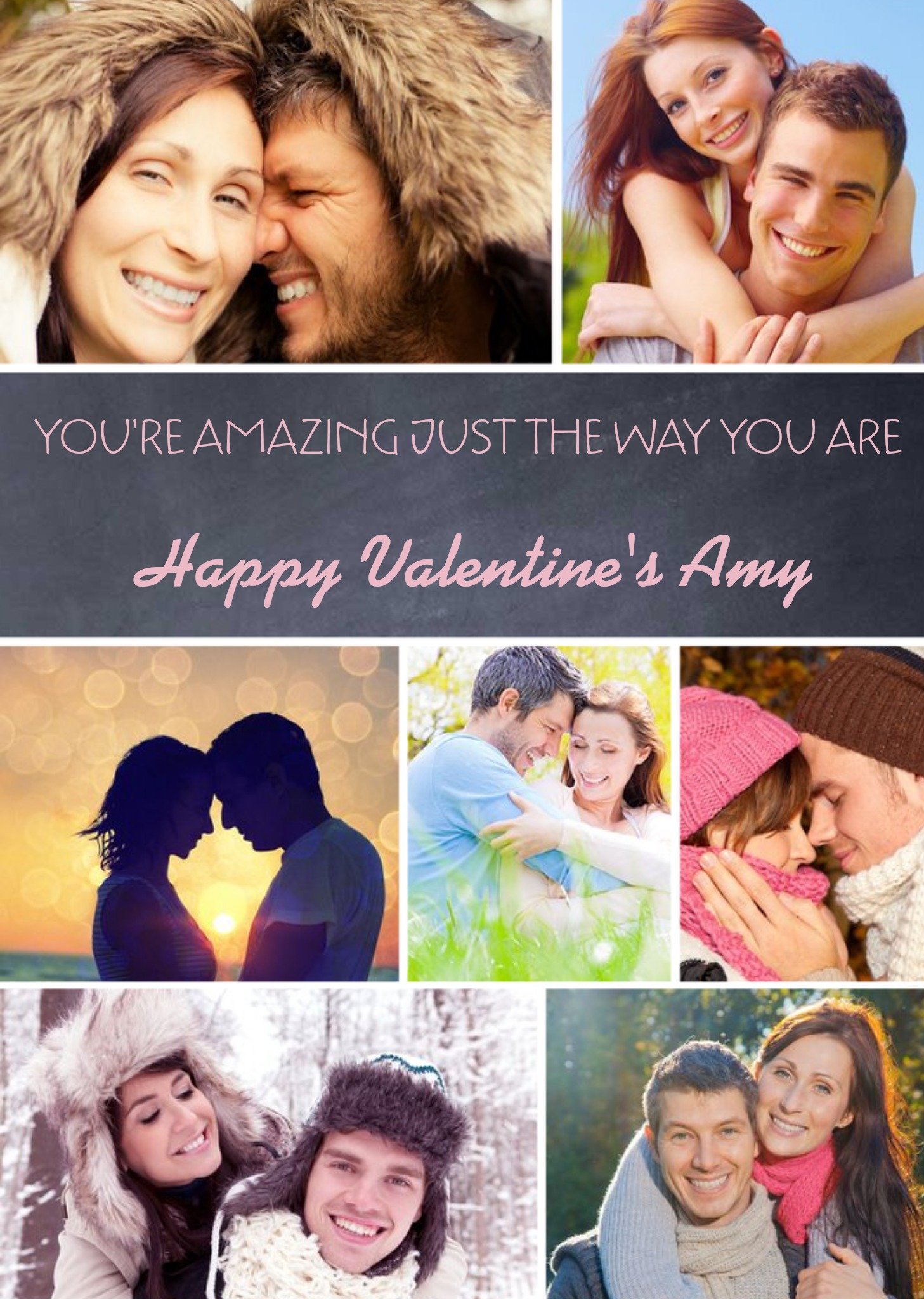 Moonpig You Are Amazing Personalised Multi Photo Upload Valentine's Day Card, Large