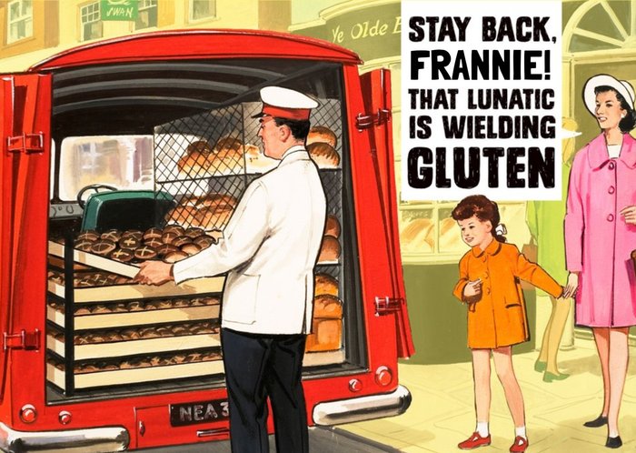 Funny Birthday card - Stay back - Welding Gluten