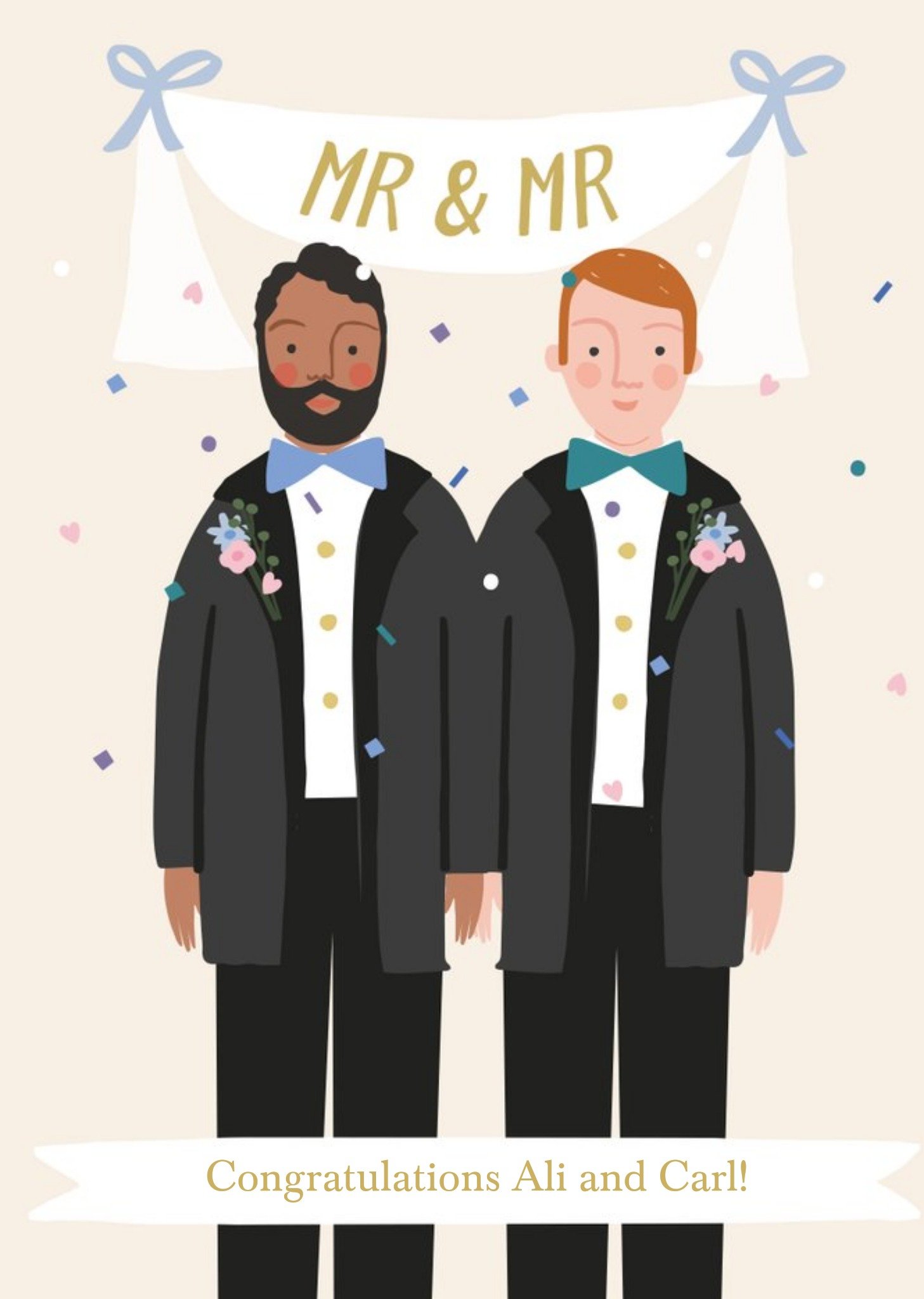 Moonpig Mr & Mr Be Photo Upload Wedding Day Card, Large