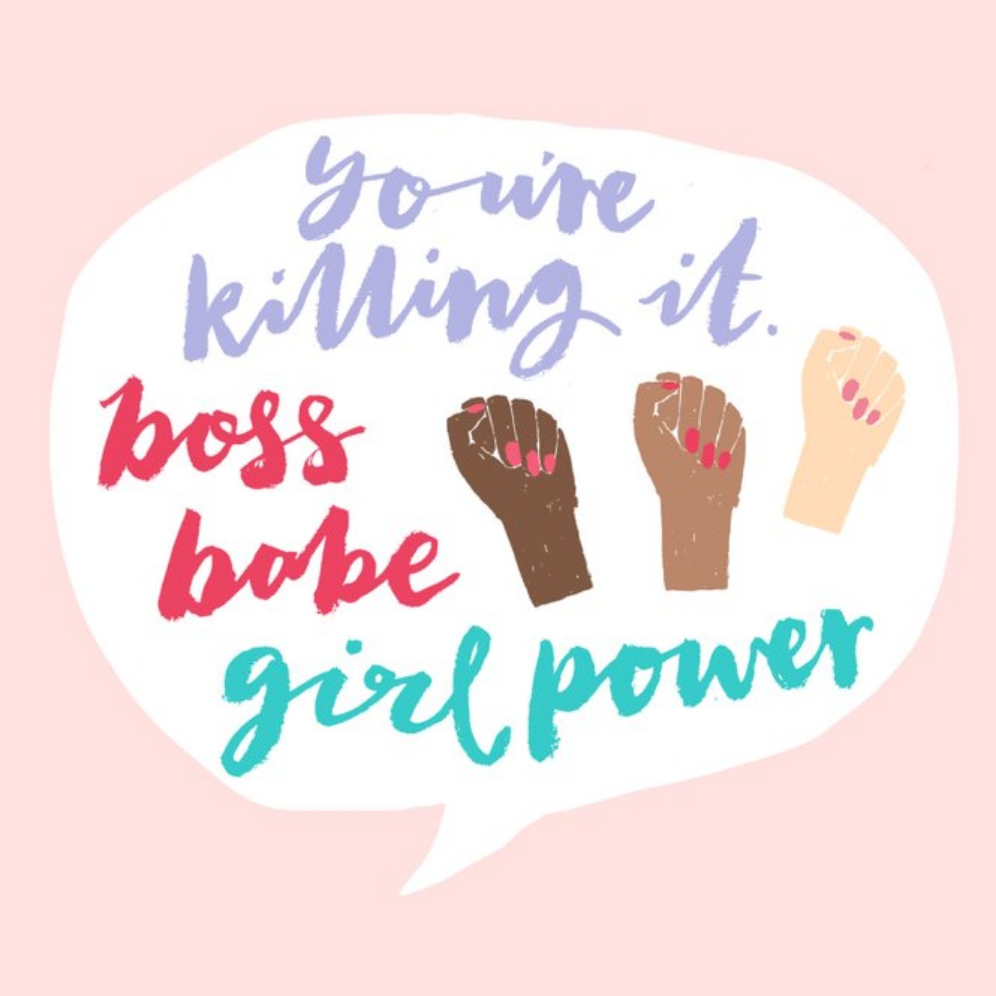 Moonpig Boss Babe Girl Power Just A Note Card For International Women's Day, Large