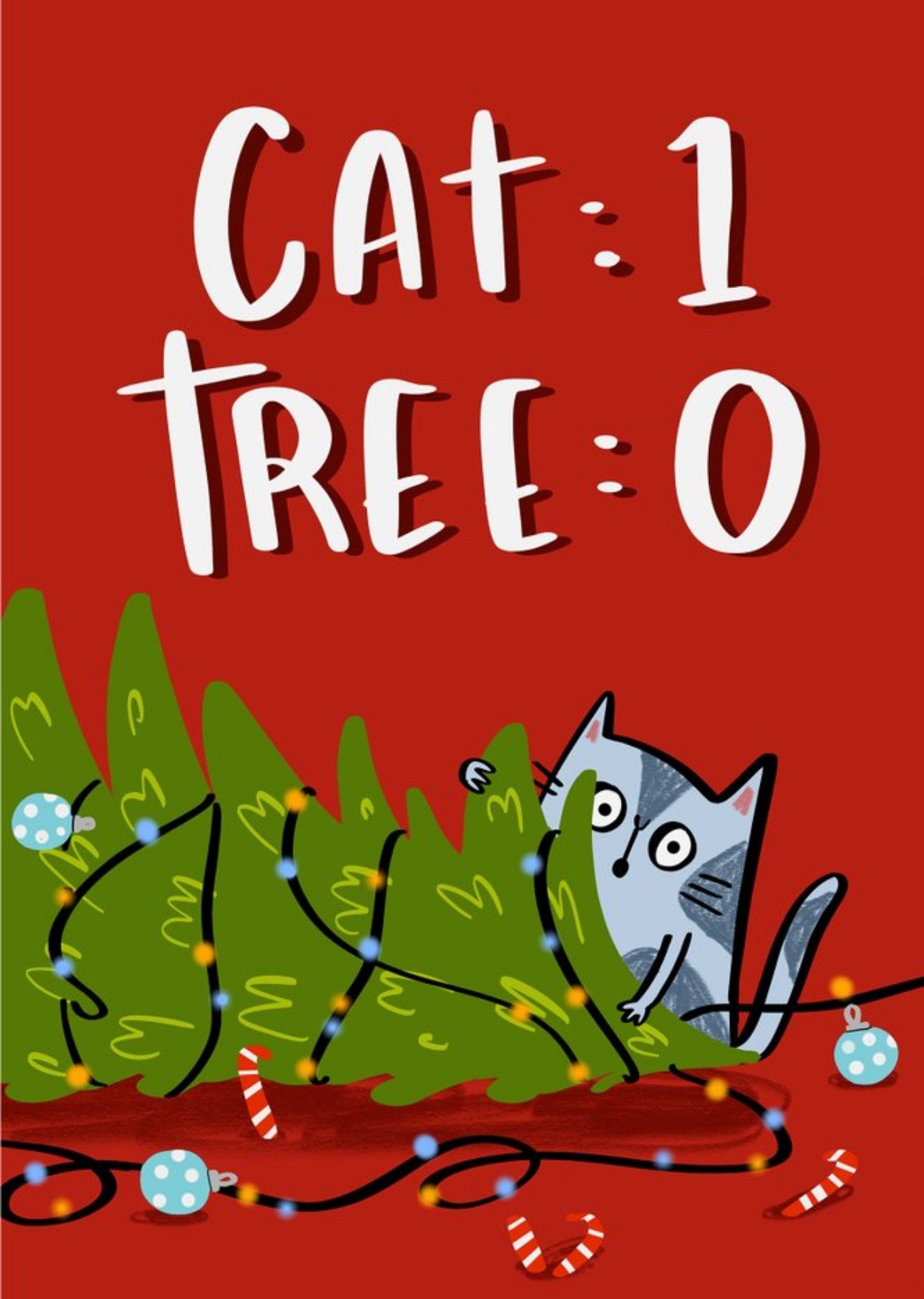 Cute Illustration Cat One Tree Zero Chris Ecard