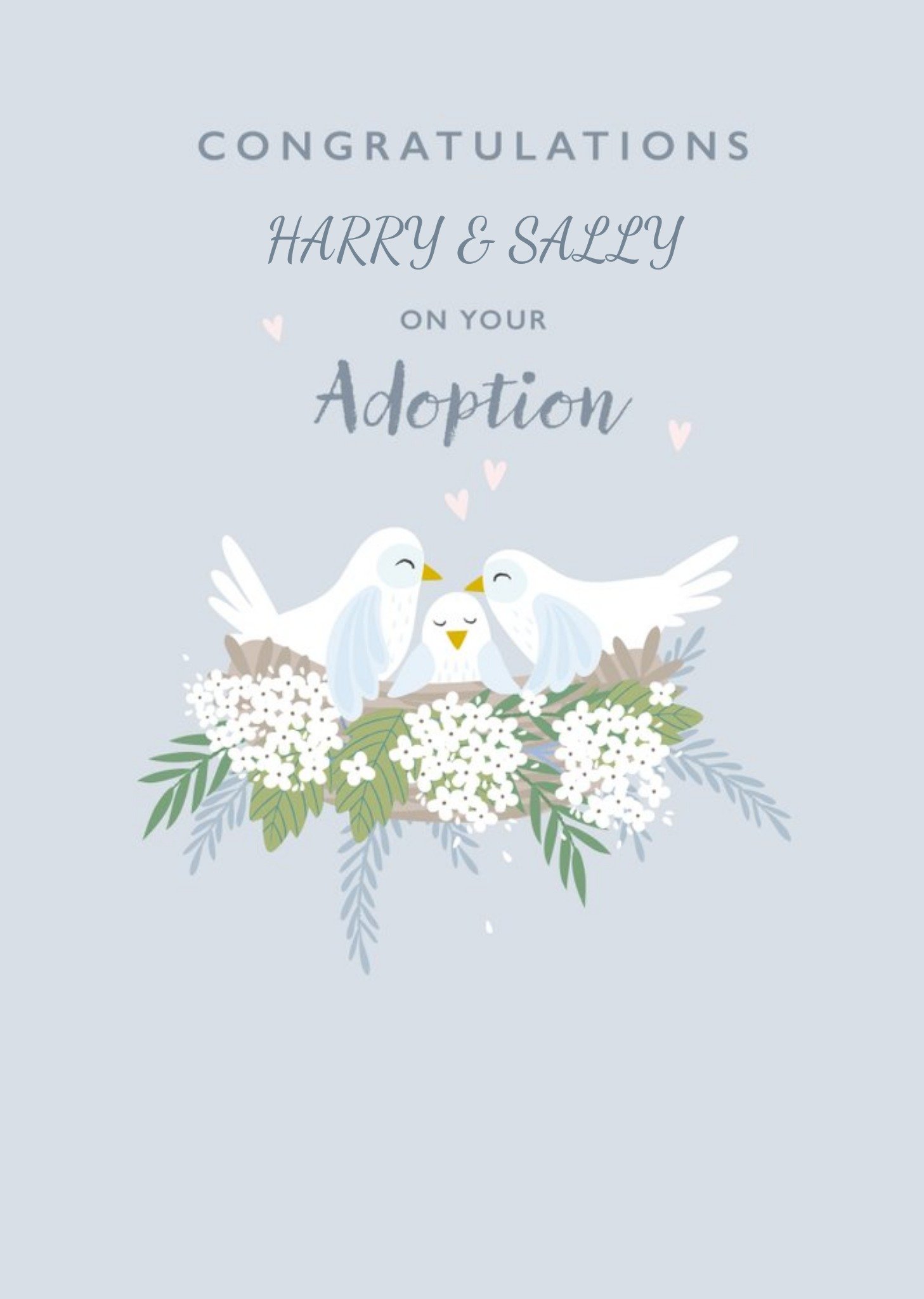 Klara Hawkins Cute Birds Adoption Congratulations Card Ecard