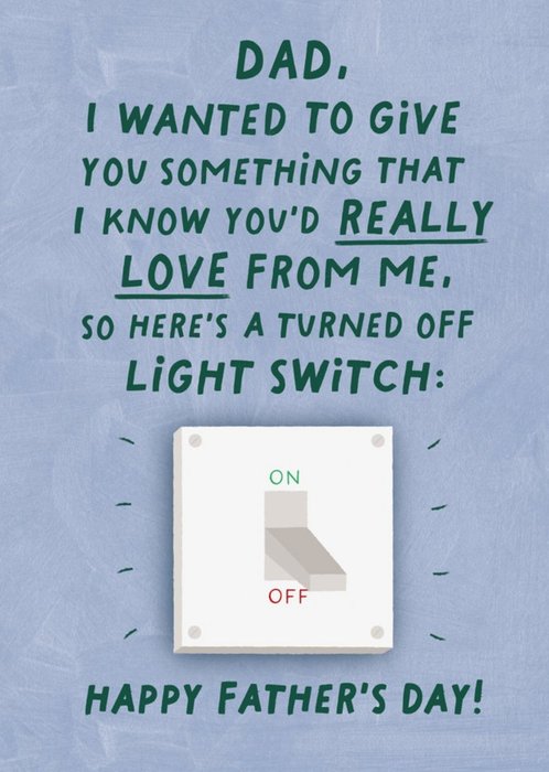 Funny Turned Off Light Switch Father's Day Card