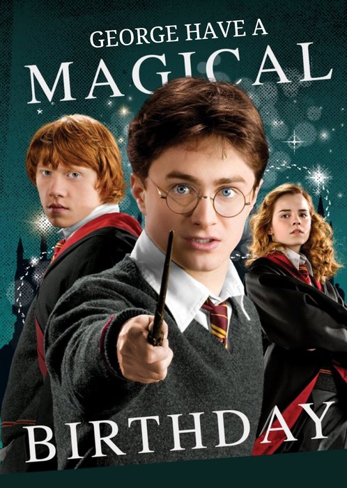 Harry Potter Ron Weasley Hermione Granger card - Magical birthday card