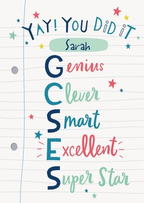 Fun Illustrated GCSEs Exam Results Congratulations Card
