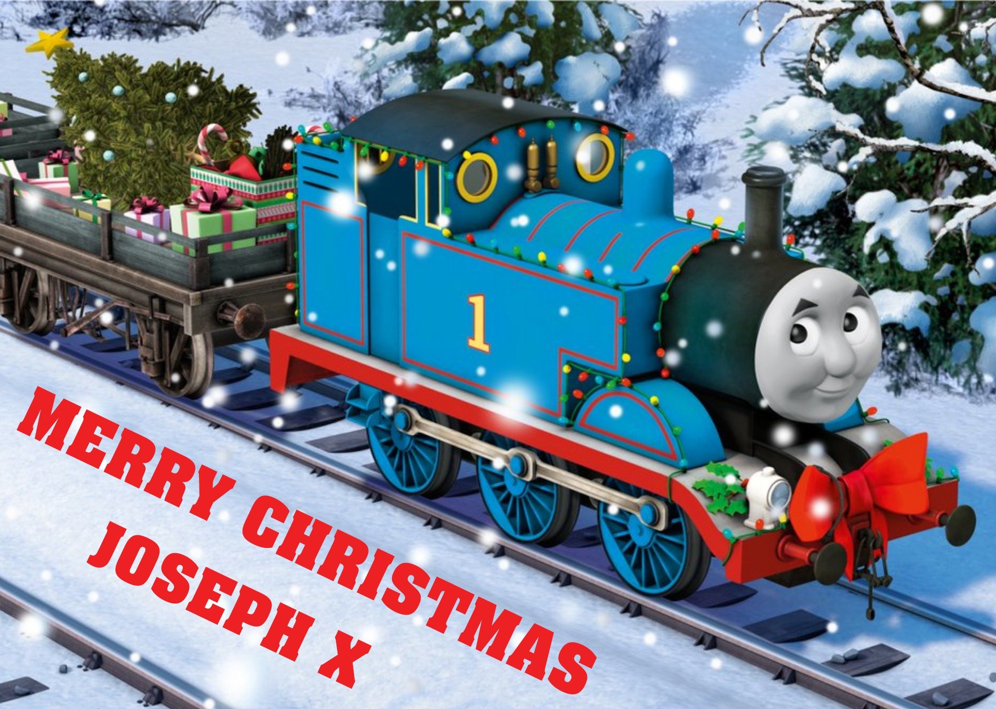 Thomas & Friends Thomas The Tank Engine Personalised Christmas Card, Large
