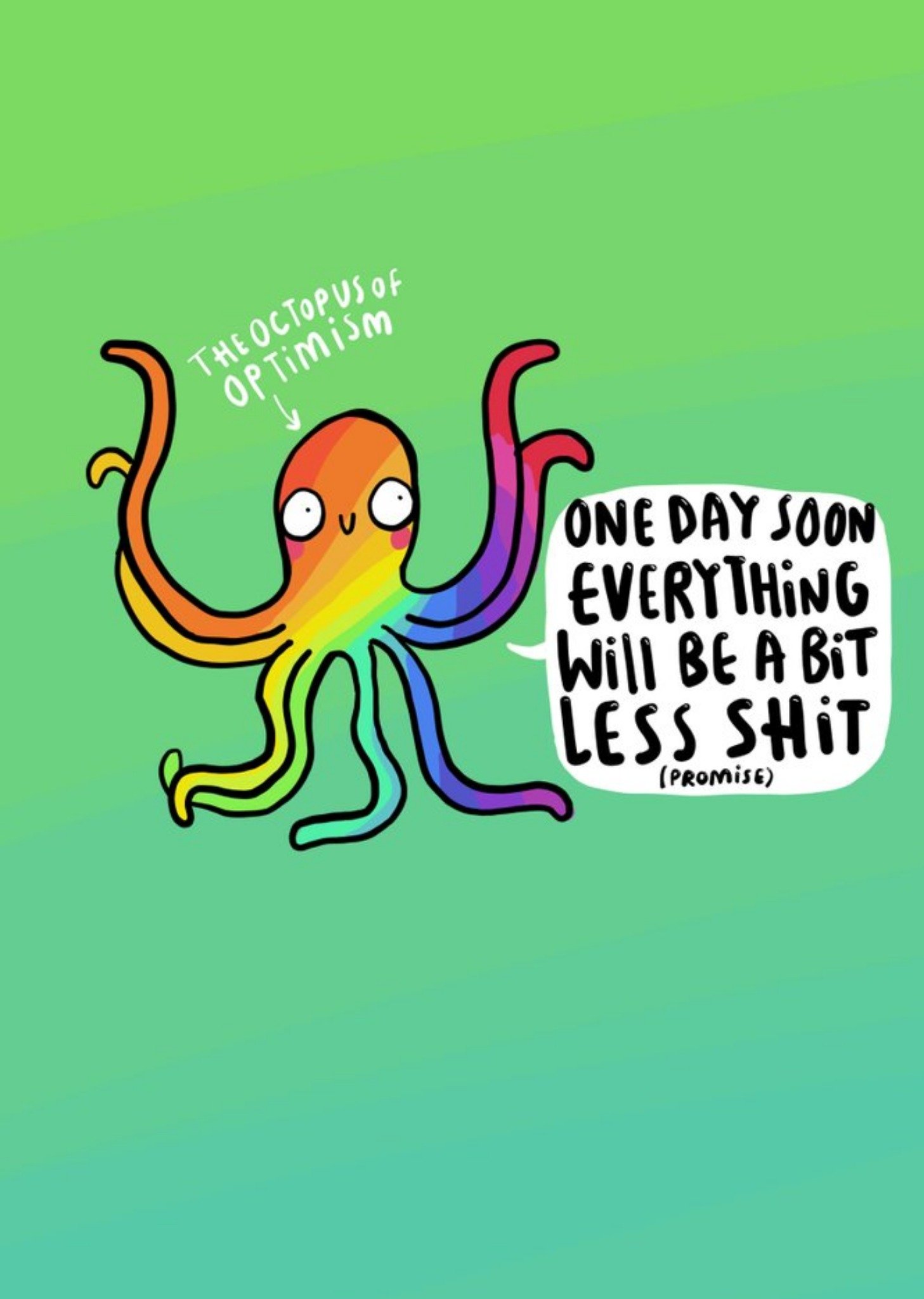 Moonpig The Octopus Of Optimisum Funny Rude Card, Large