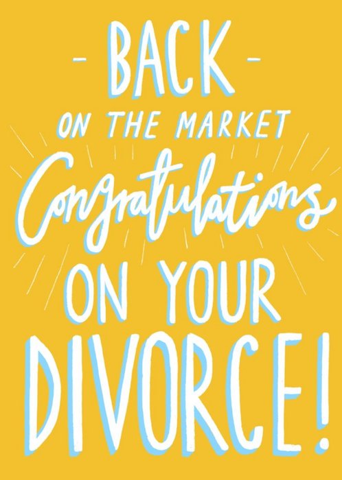 Katy Welsh Typographic Congratulations Adult Divorce Card