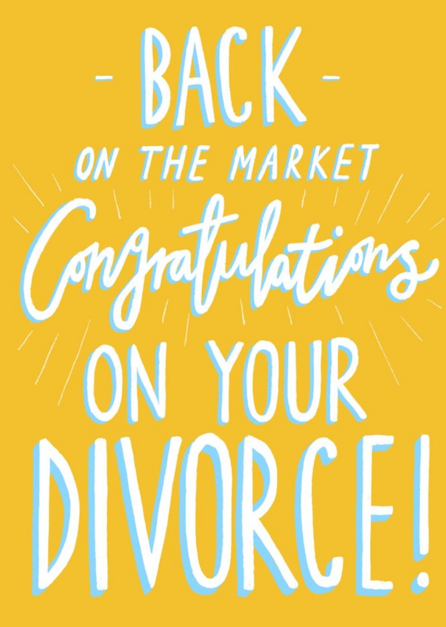 Moonpig Katy Welsh Typographic Congratulations Adult Divorce Card Ecard