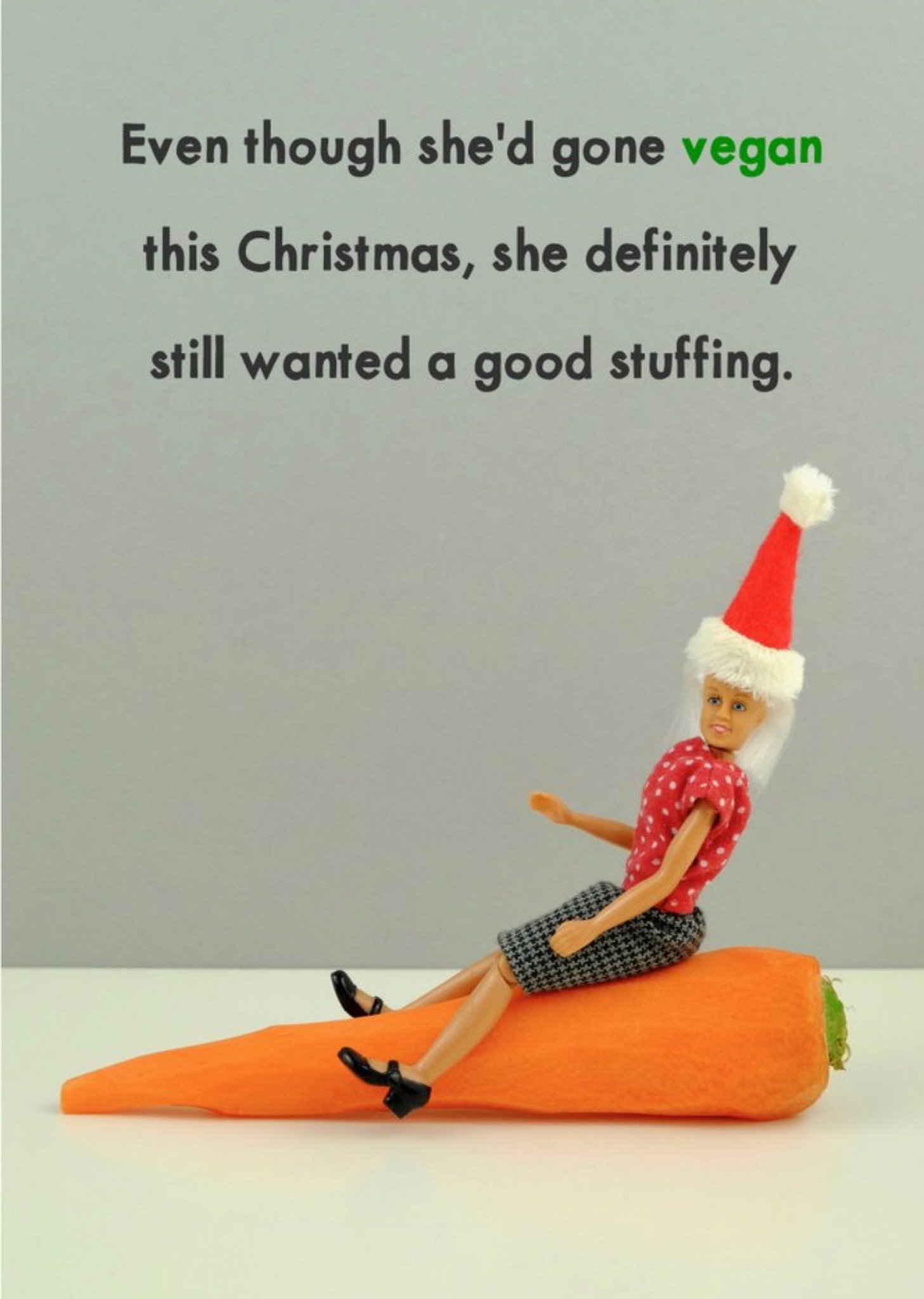 Bold And Bright Funny Dolls Rude Vegan This Christmas Card