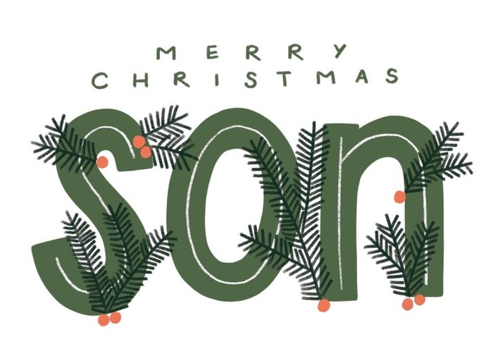 Merry Christmas Son Typographic Card