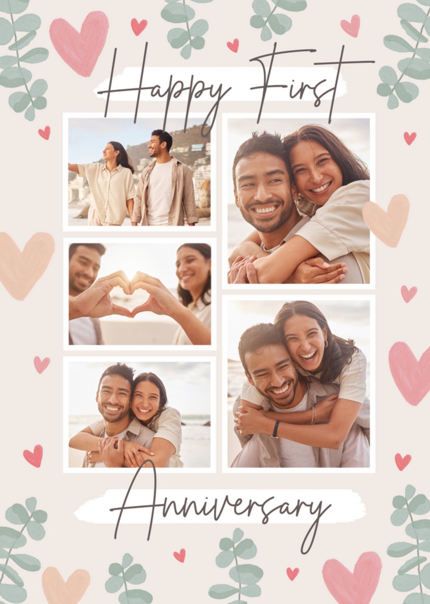 Happy First Anniversary Photo Upload Card