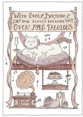 Erlenmeyer Cat Fabulous Birthday Card