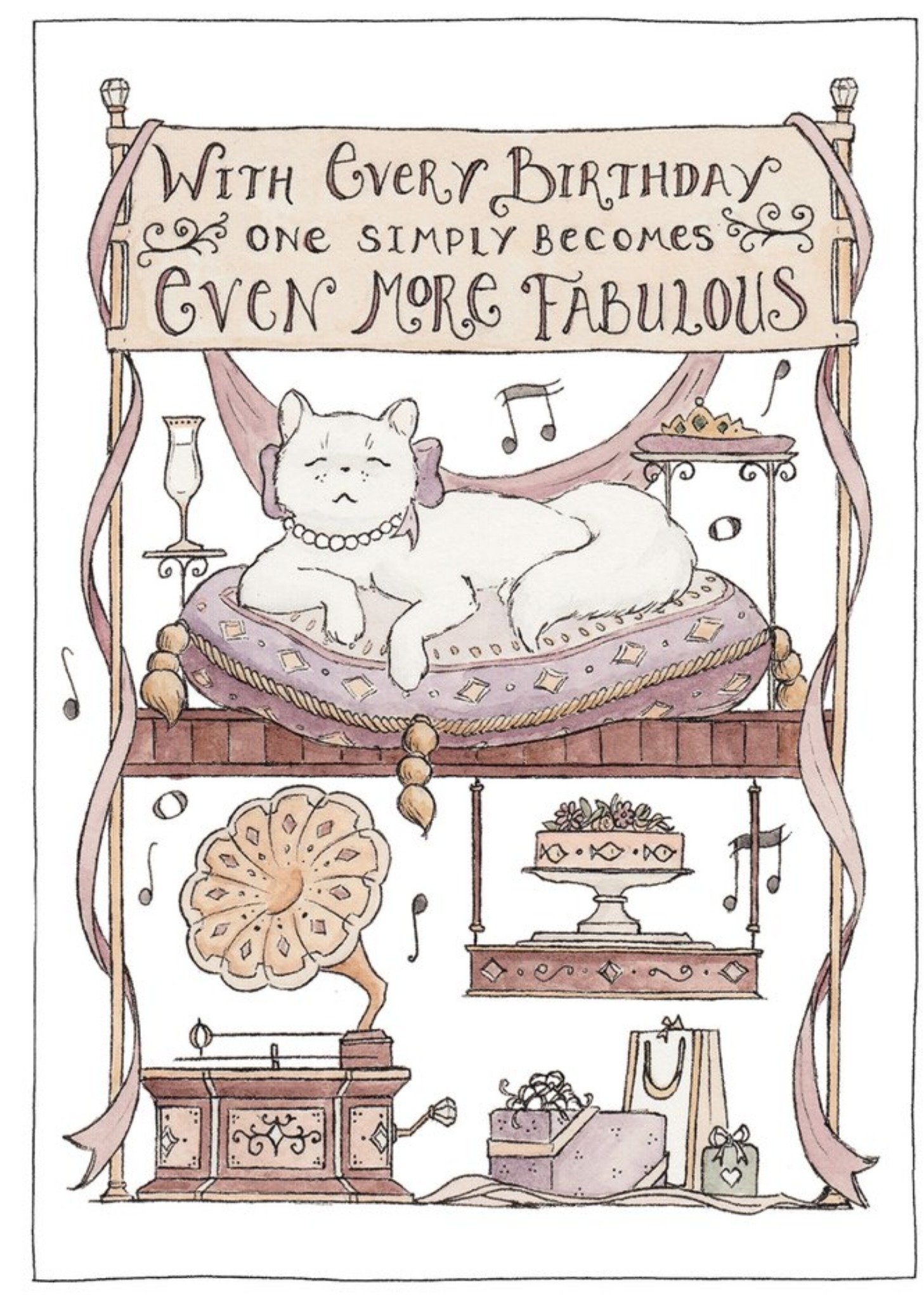 Moonpig Erlenmeyer Cat Fabulous Birthday Card Ecard