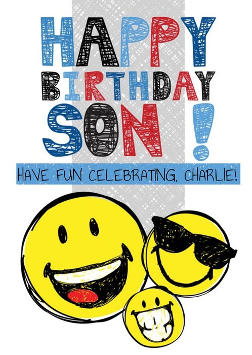 Smiley World Happy Birthday Card For Your Son