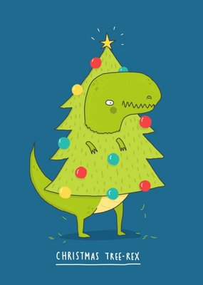 Funny Pun Christmas Tree Rex Card