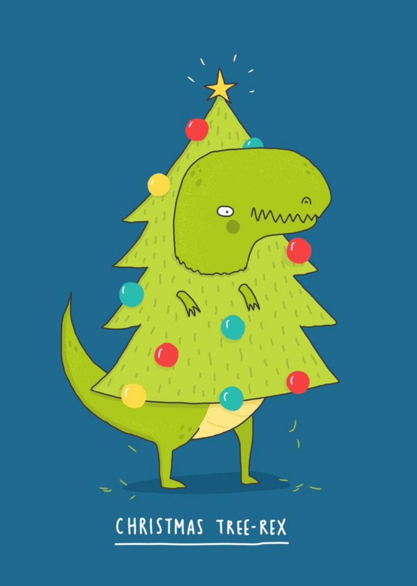 Moonpig Funny Pun Christmas Tree Rex Card, Large