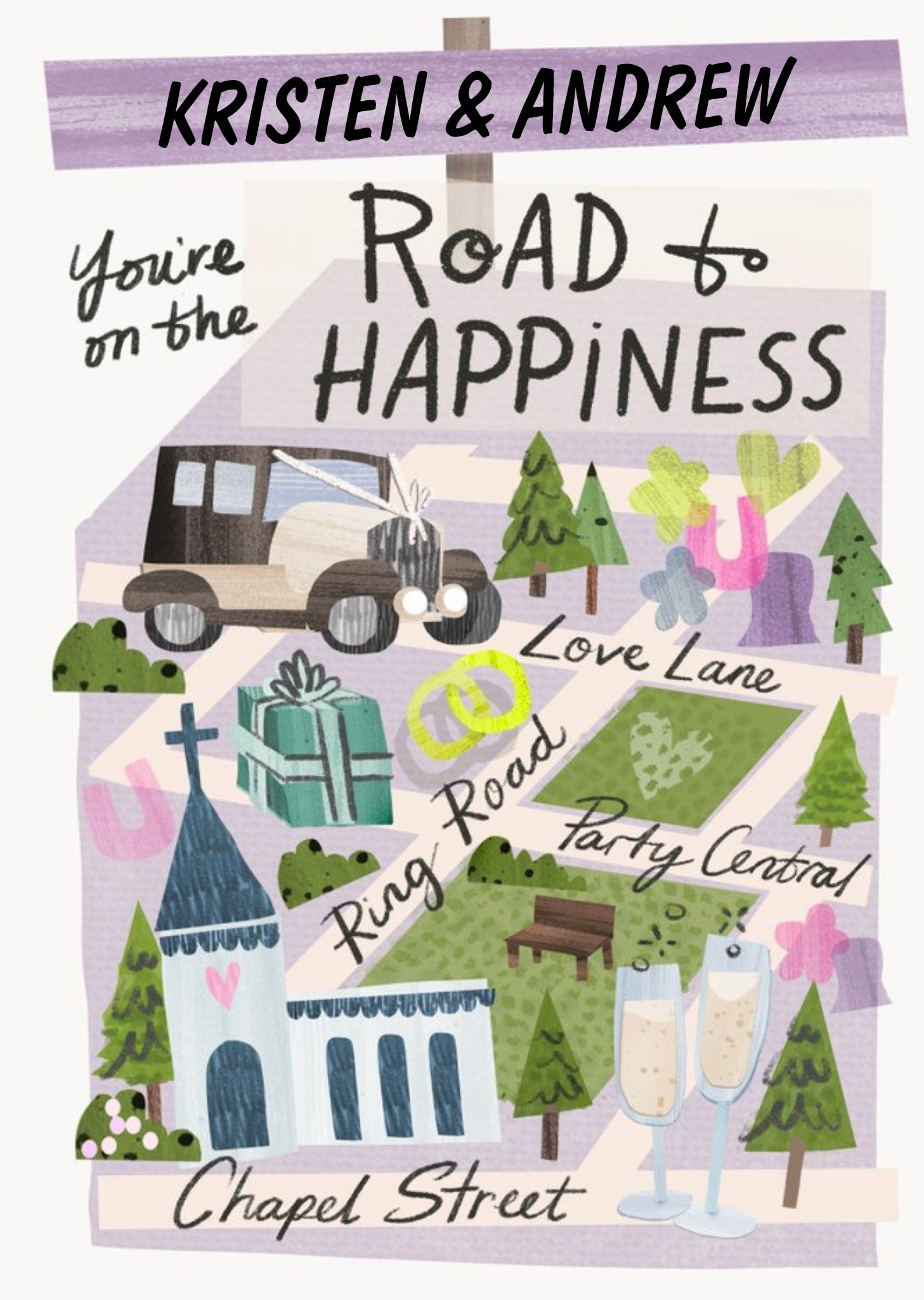 Moonpig You're On The Road To Happiness Card, Large