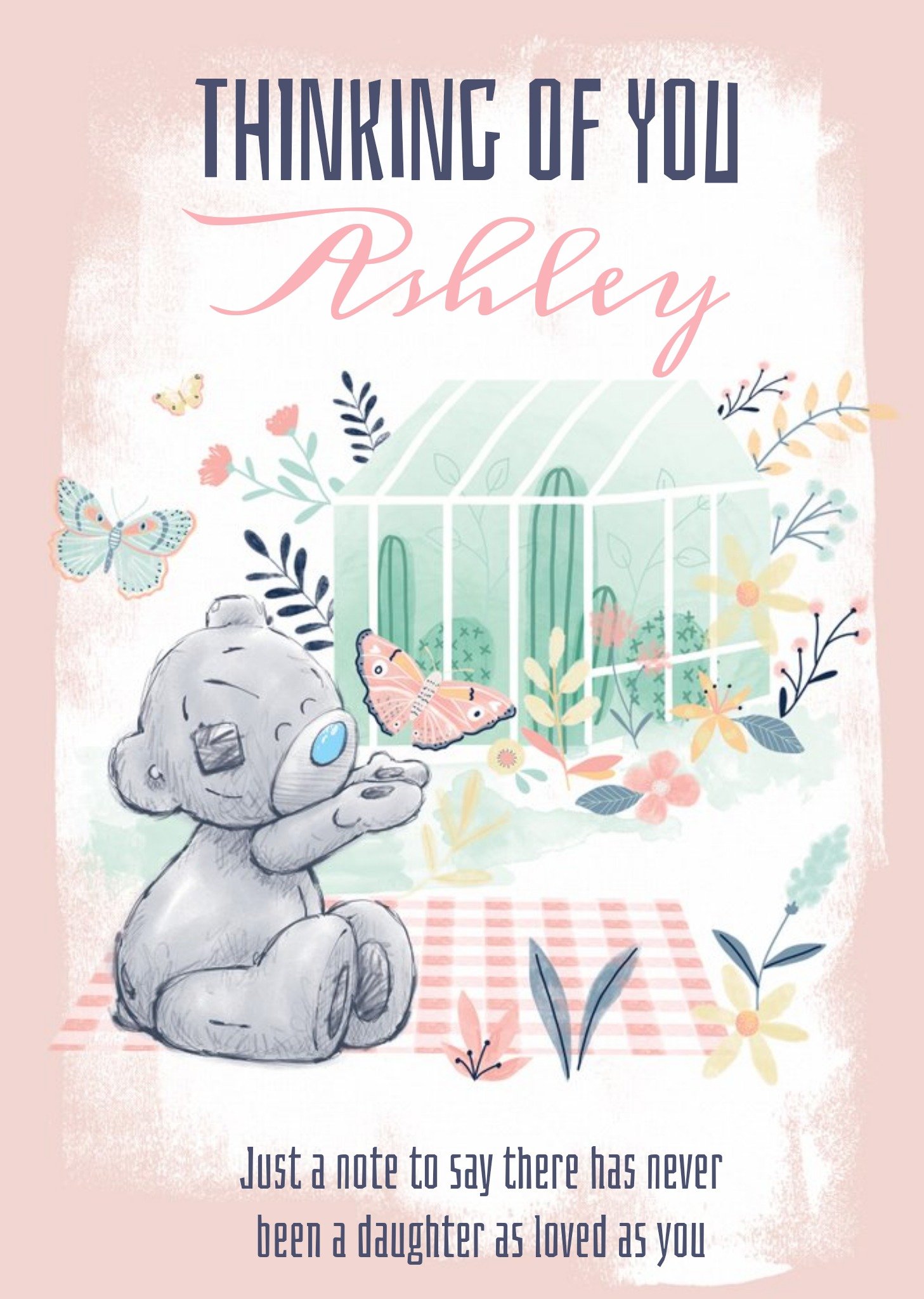 Me To You Tatty Teddy Photo Upload Thinking Of You Daughter Card, Large