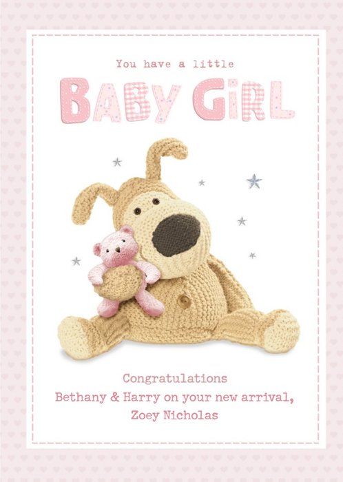 Cute New Baby Girl Boofle Card