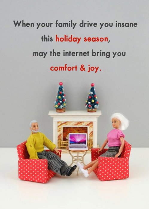 Funny Dolls May The Internet Bring You Comfort And Joy Christmas Card