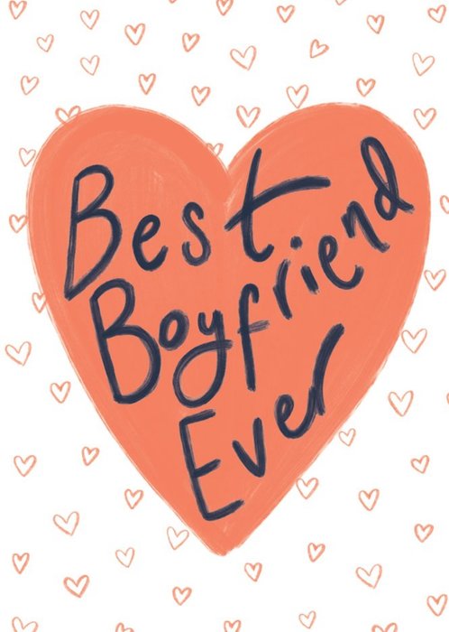 Best Boyfriend Ever Red Love Hearts Card