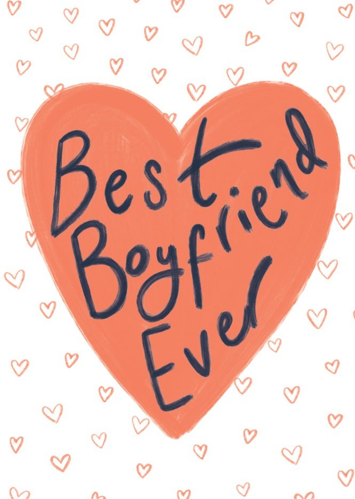 Moonpig Best Boyfriend Ever Red Love Hearts Card, Large