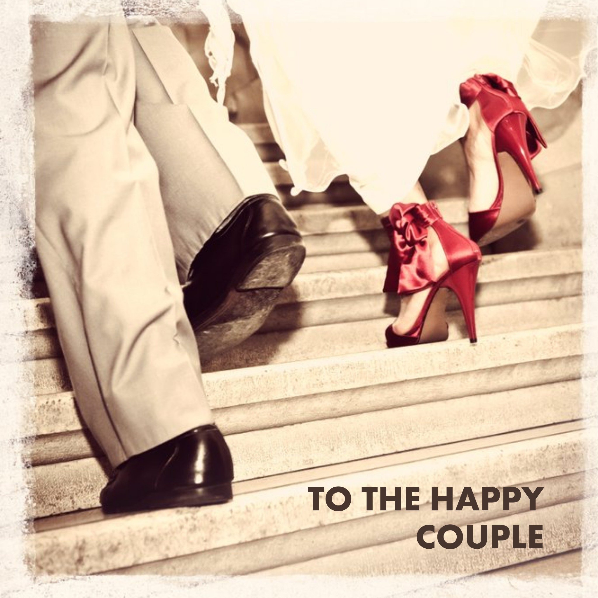 Footsteps To The Happy Couple Personalised Wedding Day Card, Square