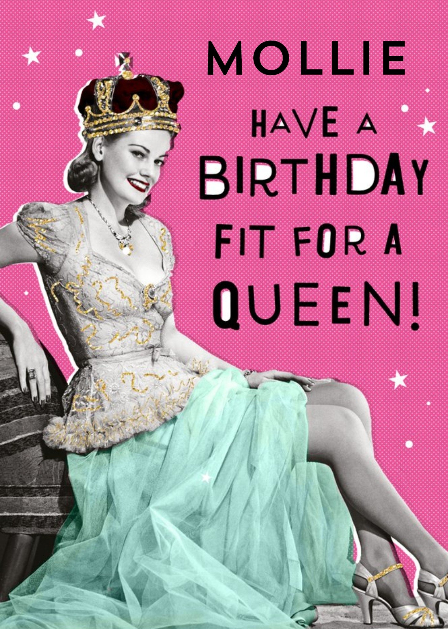 Moonpig Contempary Photograph Of A Woman Dressed Like Royalty Birthday Card, Large
