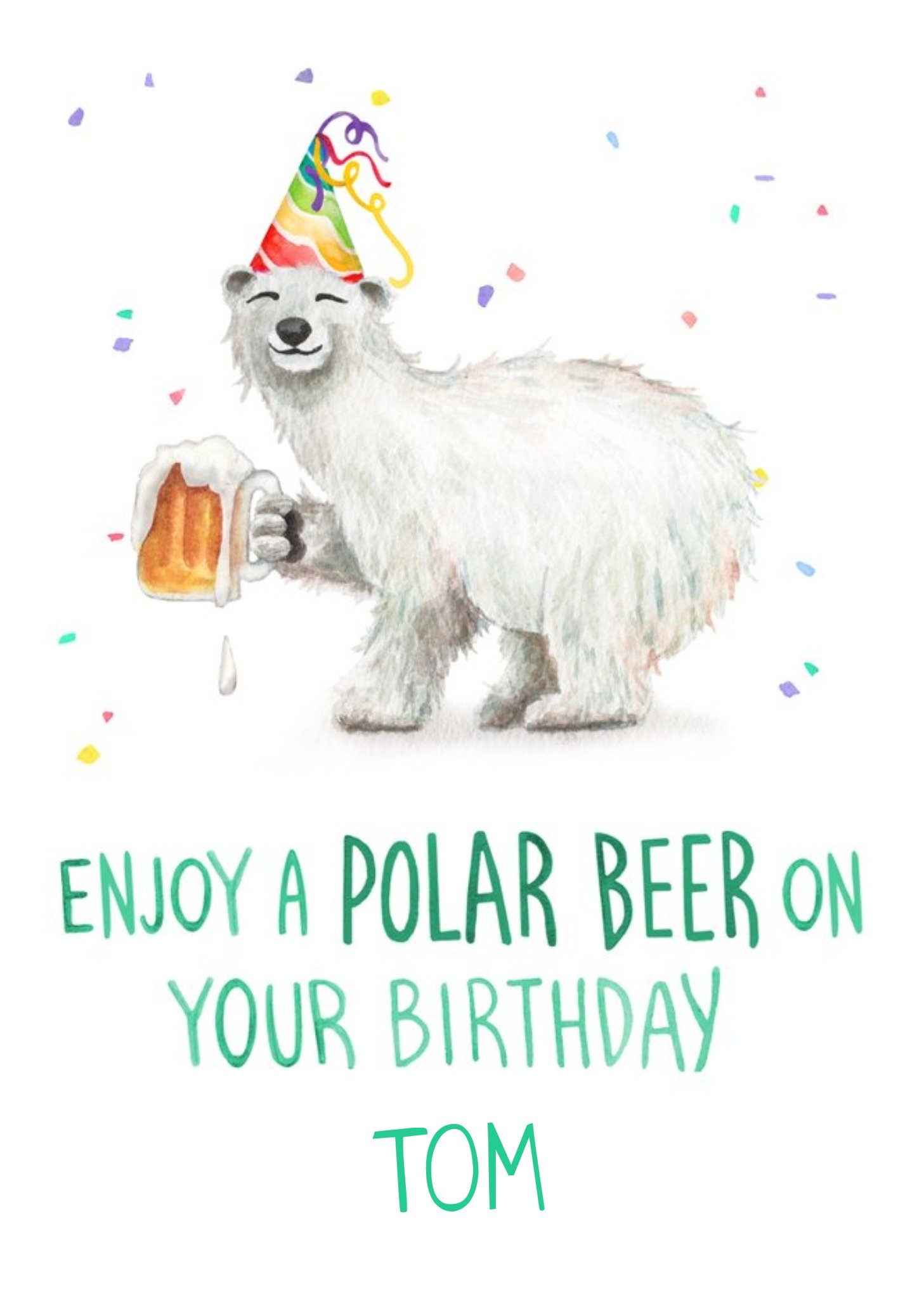 Moonpig Citrus Bunn Funny Pun Beer Drinking Personalised Happy Birthday Card Ecard