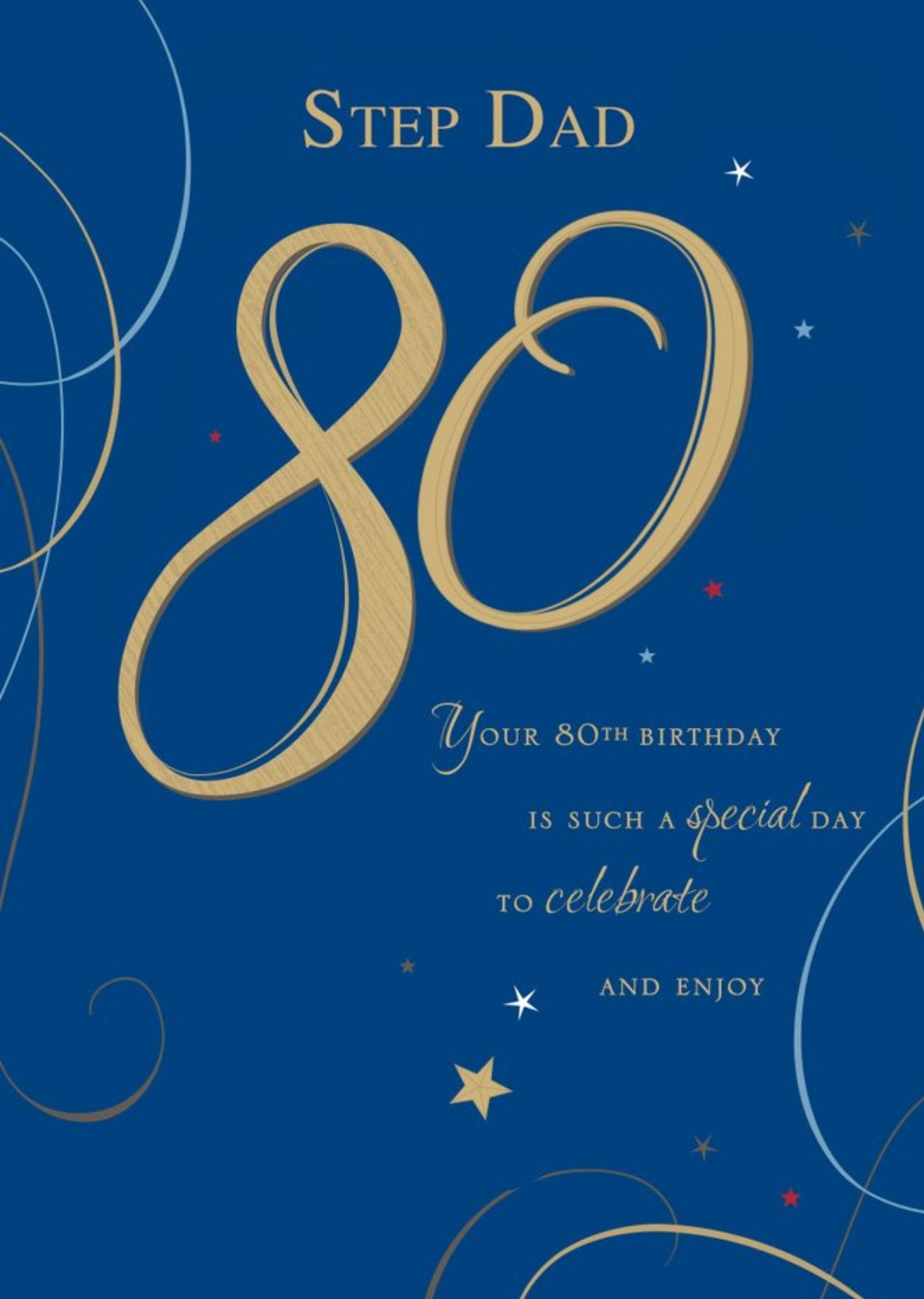 Guk Step Dad 80th Birthday Card Ecard