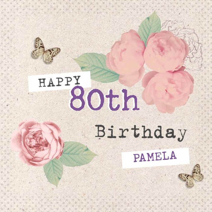 Happy 80th Birthday - Personalised Birthday Card