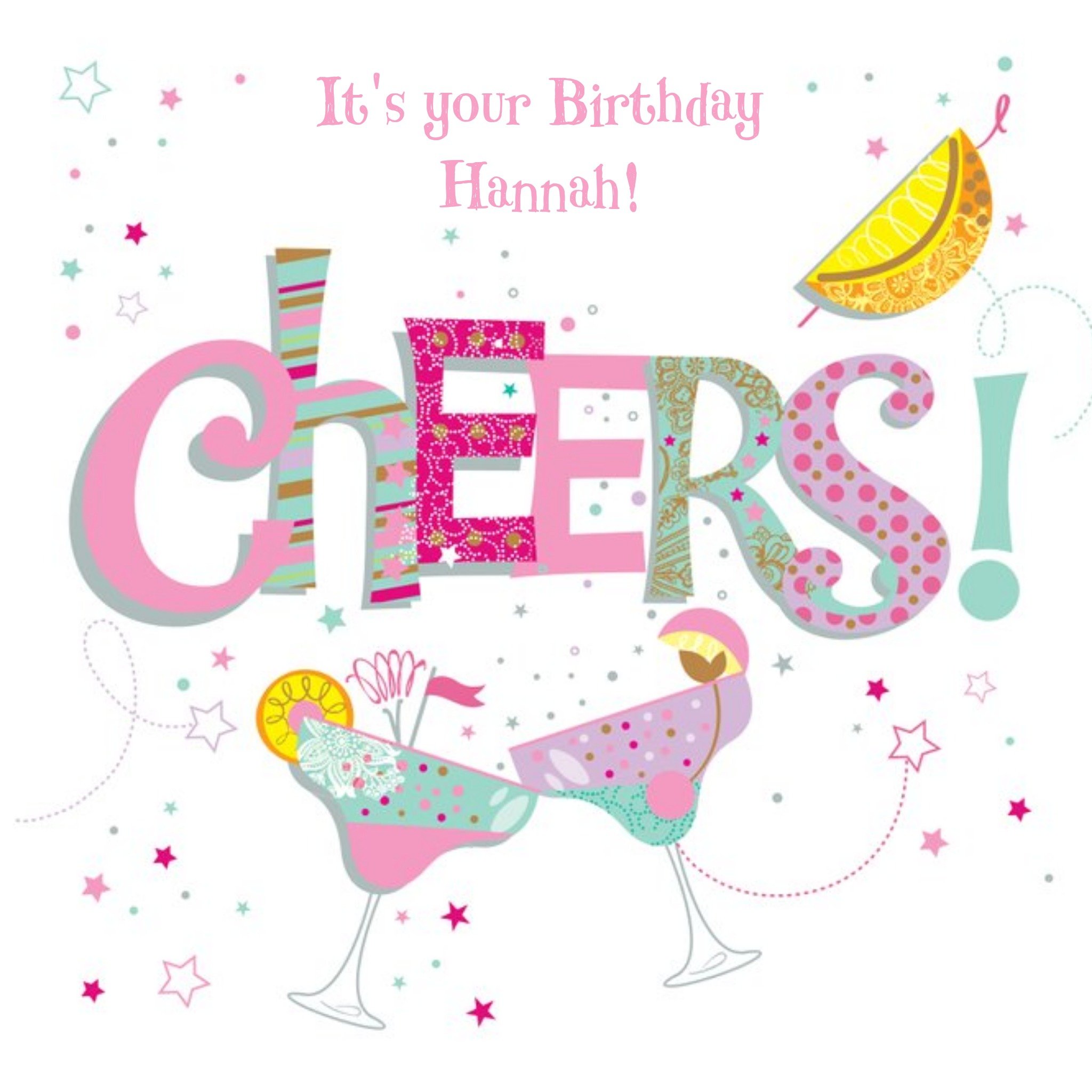 Ling Design Margarita Party Happy Birthday Card, Square