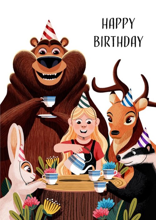 Folio Tea Party Happy Birthday Card