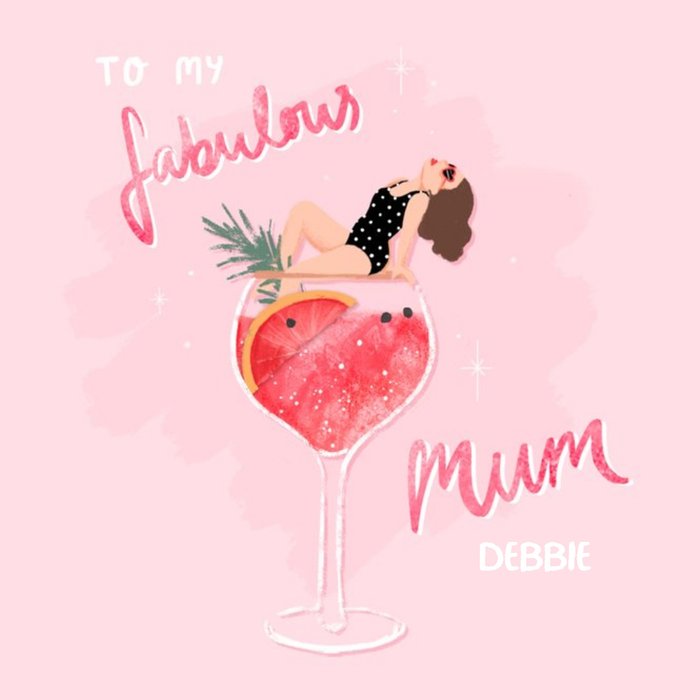 Colourful Illustrated Fabulous Mum Card