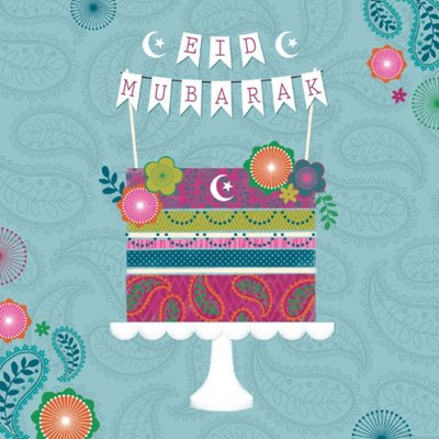 Eid Mubarak Colourful Cake Card