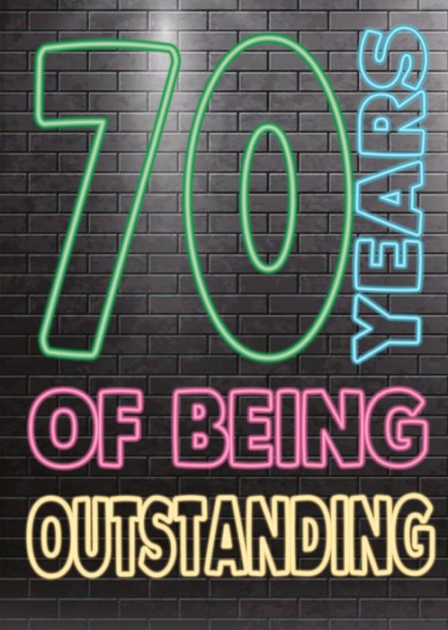 Cheeky Chops 70 Years Of Being Outstanding Card