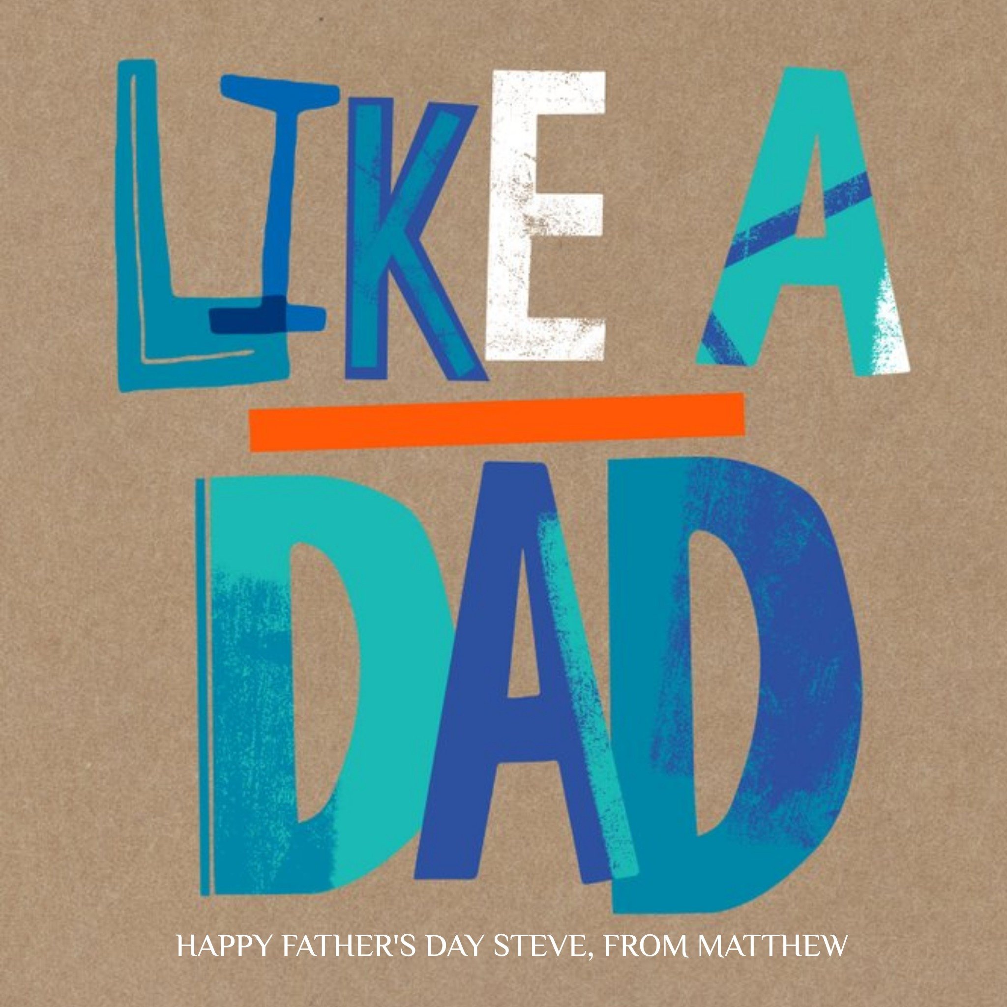 Like A Dad Father's Day Card, Square