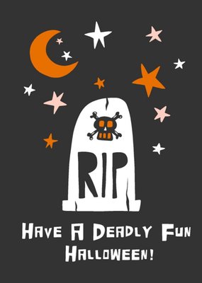 Deadly Fun Tombstone Halloween Card
