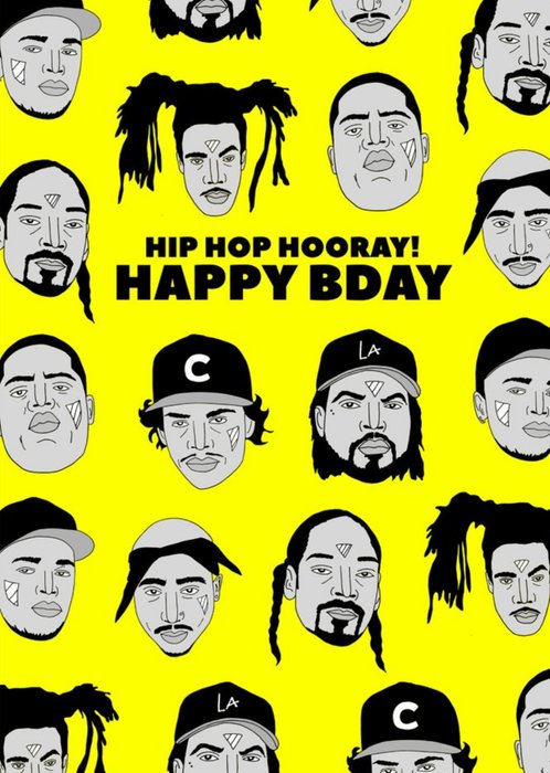 Illustration Hip Hop Hooray Happy Bday Birthday Card