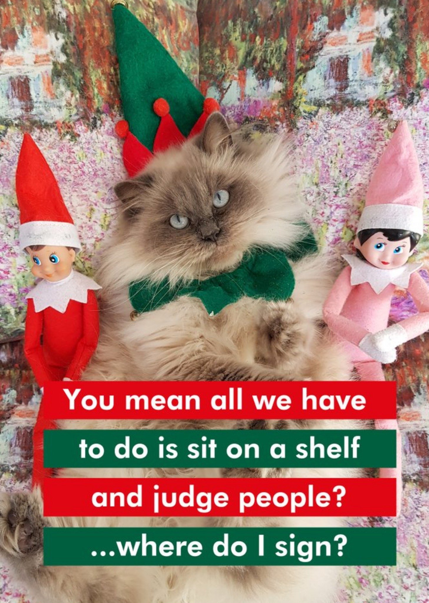 Moonpig Grumpy Cat Christmas Card, Large